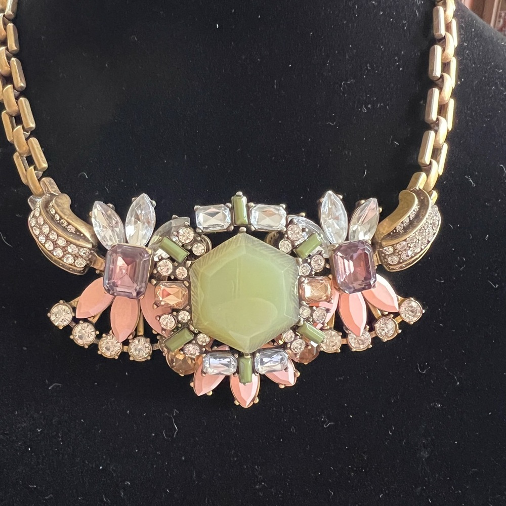 J Crew statement necklace. Multicolor gems.